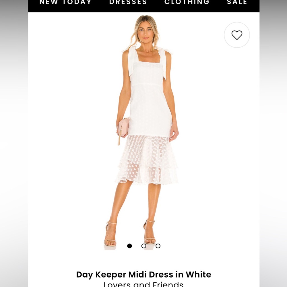 Lovers + Friends White Day Keeper Midi Dress